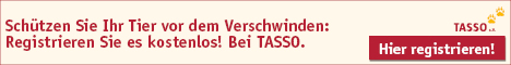 Werbebanner Tasso - Kostenlose Tierregistrierung